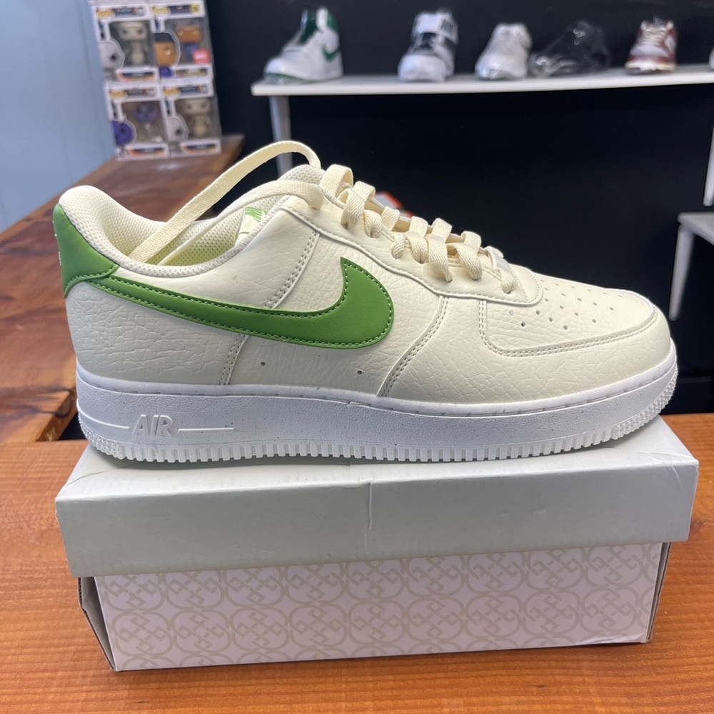 Nike Air Force 1 Cream and Green Shoes